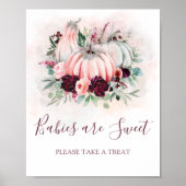 Poster Citrouille Baby are Sweet Baby shower Signal (Devant)