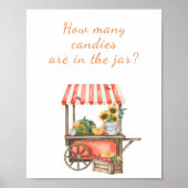 Poster Citrouille baby shower Devine combien de bonbons d (Devant)