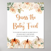 Poster Citrouille Baby shower Devine Le Panneau Alimentai (Devant)