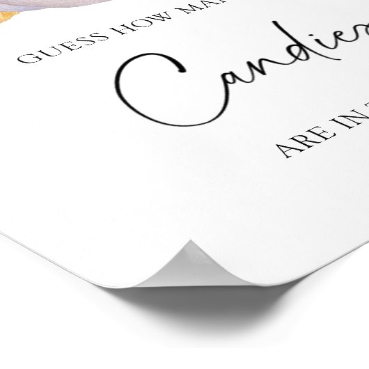 Poster Citrouille blanc - devinez combien de bonbons Post (Coin)