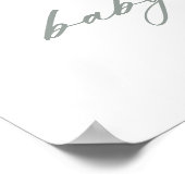 Poster Citrouille blanc et Fleurs Baby shower Bienvenue (Coin)