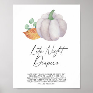 Poster Citrouille blanc Late nuit couches jeu