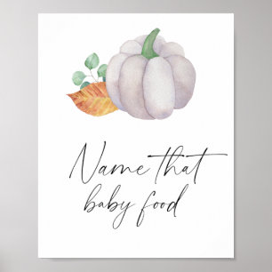 Poster Citrouille blanc - nom que bébé nourriture
