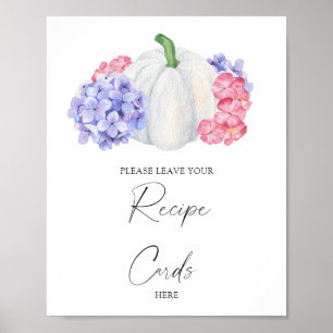 Poster Citrouille blanc - Votre carte de recette ici