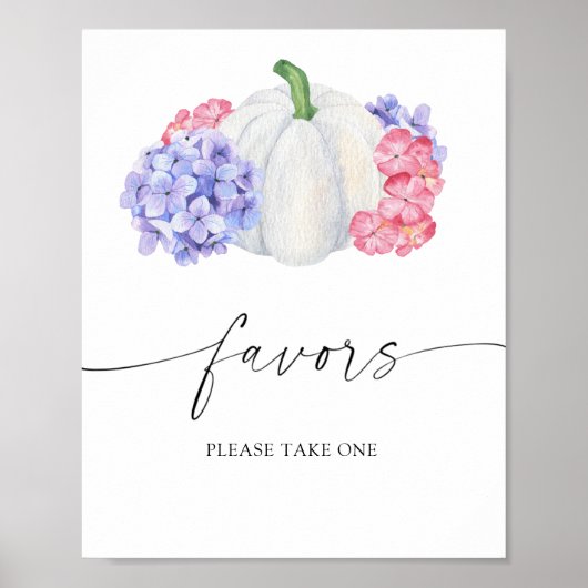 Poster Citrouille blanche - cadeaux pour les invités de m (Devant)