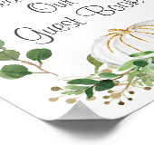 Poster Citrouille blanche de verdure S'il vous plaît Sign (Coin)