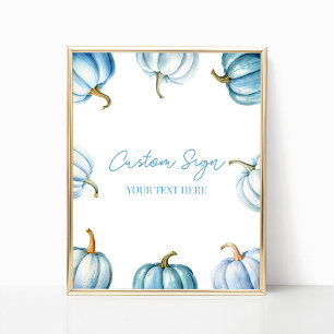 Poster Citrouille bleu Automne Automne Parcours personnal
