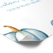 Poster Citrouille bleu Automne Automne Parcours personnal (Coin)