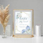 Poster Citrouille bleu Automne baby shower garçon Favoris