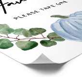 Poster Citrouille Bleu Automne Faveurs Baby shower garçon (Coin)