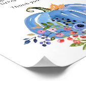 Poster Citrouille bleu Baby shower de couche  (Coin)