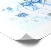 Poster Citrouille bleu Bow Boy Baby shower Bienvenue (Coin)