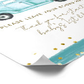 Poster Citrouille bleu Camion moderne Baby shower d'autom (Coin)