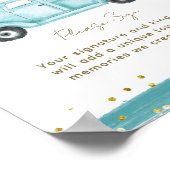 Poster Citrouille bleu Camion moderne Baby shower d'autom (Coin)