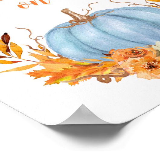 Poster Citrouille bleu - Symbole des Faveurs du Baby show (Coin)