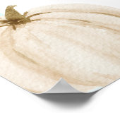 Poster Citrouille Blue En vichy Baby shower Bienvenue (Coin)