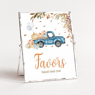 Poster Citrouille Blue Truck Faveurs Baby shower
