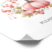 Poster Citrouille Blush Automne Berry Baby shower Faveurs (Coin)