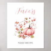 Poster Citrouille Blush Automne Berry Baby shower Faveurs (Devant)