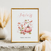 Poster Citrouille Blush Automne Berry Baby shower Faveurs