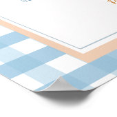 Poster Citrouille Boho Blue En vichy Anniversaire Heure C (Coin)