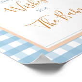 Poster Citrouille Boho Blue En vichy Voeux pour bébé (Coin)