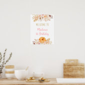 Poster Citrouille Boho Floral Anniversaire Bienvenue (Cuisine)