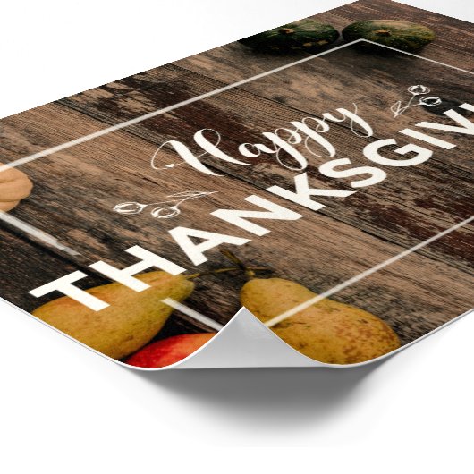 Poster citrouille bon thanksgiving (Coin)