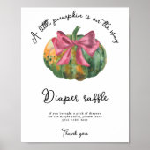 Poster Citrouille bow baby shower Diaper Raffin jeu (Devant)