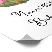 Poster Citrouille bow baby shower Nom de l'aliment pour b (Coin)