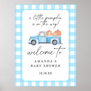 Poster Citrouille camion automne accueil baby shower fête