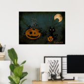 Poster Citrouille&Cat (Bureau à domicile)