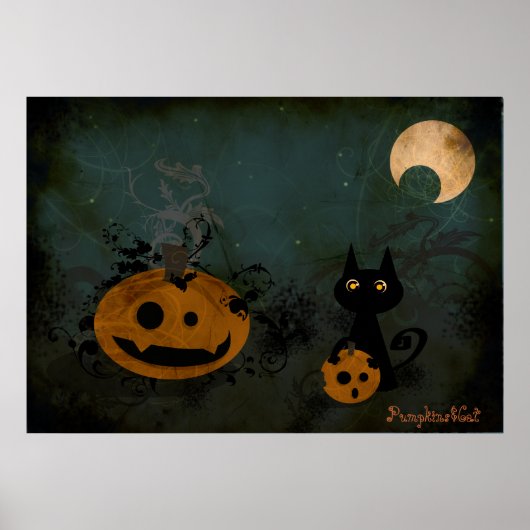Poster Citrouille&Cat (Devant)