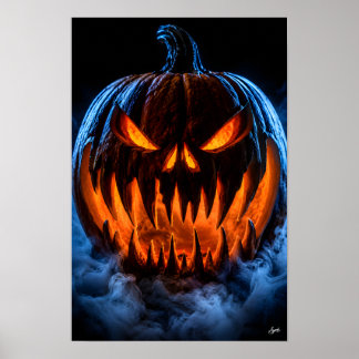 Poster Citrouille Cauchemar à Mâchoires