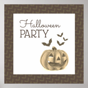 Poster Citrouille & chauves-souris, Bienvenue à Halloween