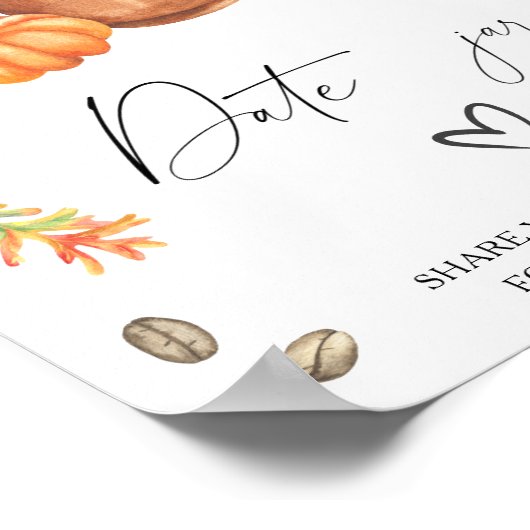 Poster Citrouille Coffee Bride douche Date idées nuit (Coin)