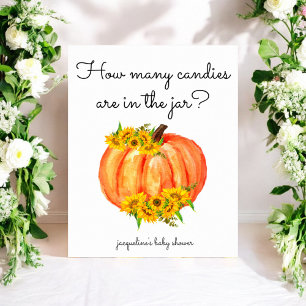 Poster Citrouille Combien de bonbons dans le bocal