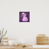 Poster Citrouille Costume Lapin Blanc En Lumière Lune (Cuisine)