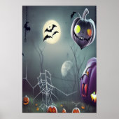 Poster Citrouille dans la forêt éffrayante | AI Art Poste (Devant)