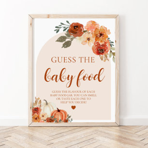 Poster Citrouille d'automne devine le Baby shower aliment
