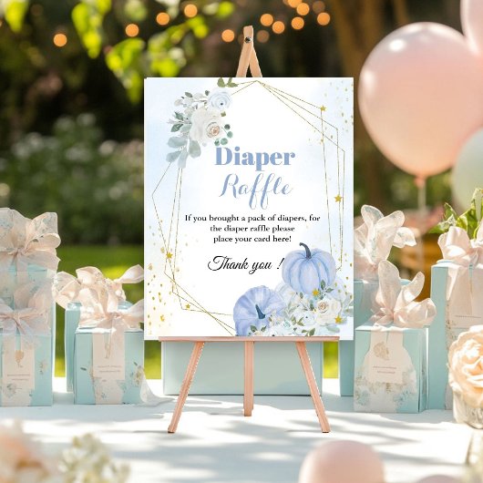 Poster Citrouille d'automne Diaper tomle Boy signe baby s