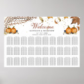 Poster Citrouille d'automne Mariage botanique 30 Table as (Devant)
