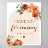 Poster Citrouille D'Automne Merci De Baby shower Pour Ven (Devant)