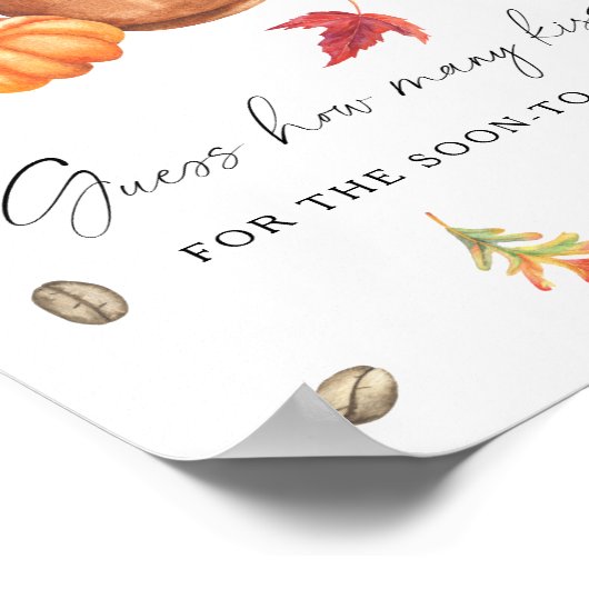 Poster Citrouille de café Devine combien de baisers (Coin)