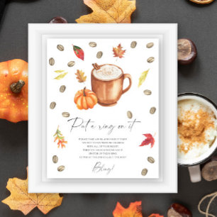 Poster Citrouille de café douche nuptiale Mettre une bagu