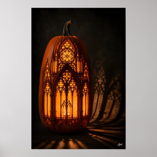 Poster Citrouille de cathédrale gothique (Devant)