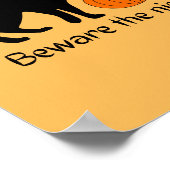 Poster Citrouille de chat noir d'Halloween effrayant (Coin)