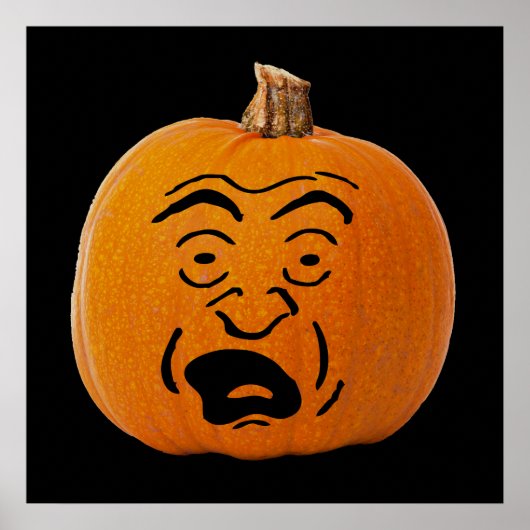 Poster Citrouille de Halloween visage effrayé de Jack o' (Devant)