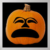 Poster Citrouille de Halloween visage mécontent de Jack o (Devant)