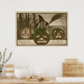 Poster Citrouille de Jack O' Lantern sorcière lutin (Cuisine)